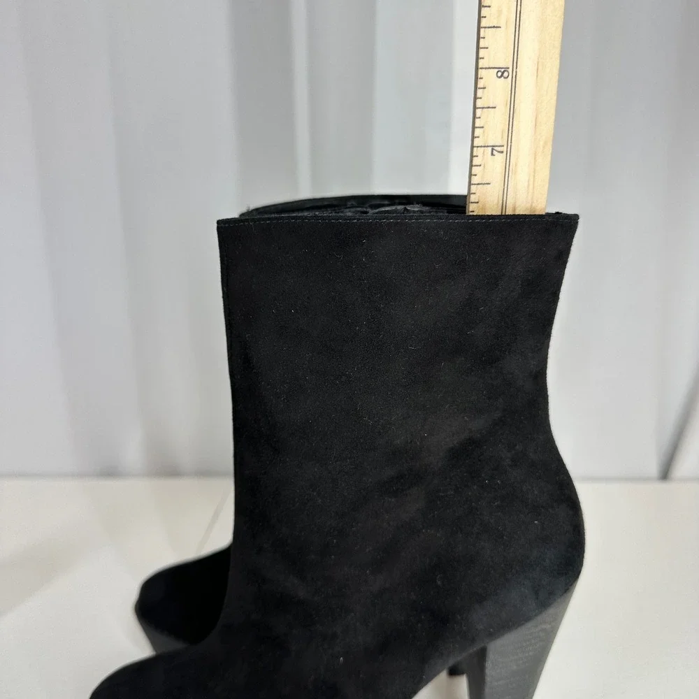 Pour‎ La Victoire Black Suede Platform Ankle Boots Size 10 Made in Brazil